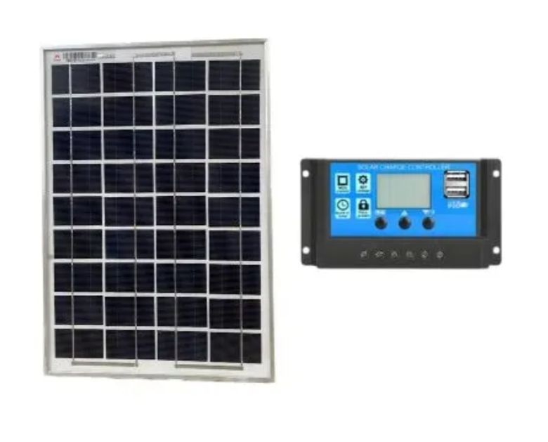 Kit Painel Solar 30w Resun + Controlador Kw1210 10a Azul
